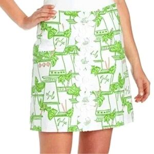 Lilly Pulitzer Lavender Skirt Just Add Mint Julep SZ 4, Green white pink